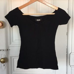 Reformation stretch v neck ribbed top, XS